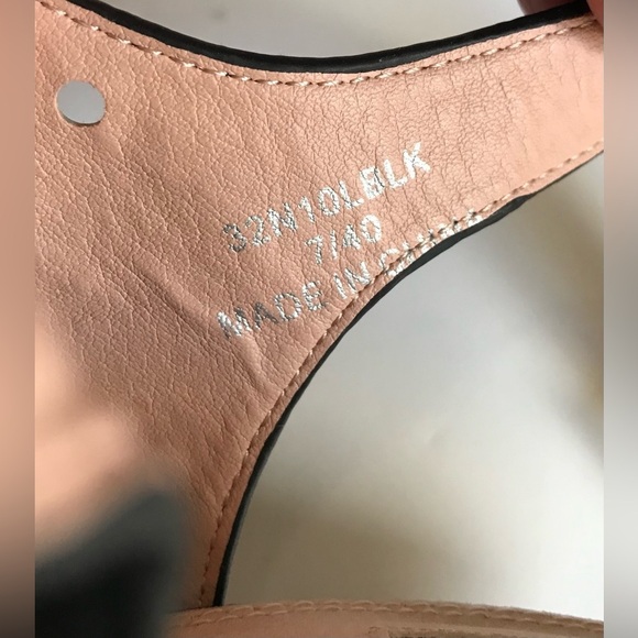 TOPSHOP Black Suede Silver Grommet Block Heel Ankle Strap Slingback Heel NWT 9.5 - Picture 10 of 16